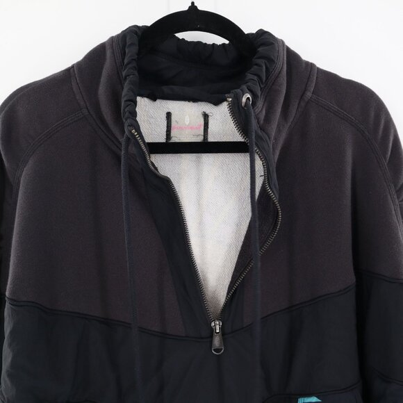 Free People Walk The Line Pullover Jacket Women L Black 90S Y2K Retro Athleisure - Picture 11 of 13